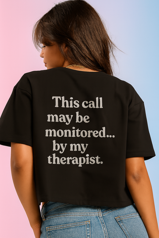 “Half the Shirt, All the Attitude” – Cropped Oversized Call Center Top